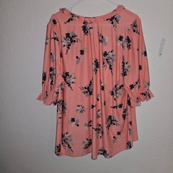 Melloday 2x V-Neck ruffles Short Sleeve Shirt - Picture 4 of 4